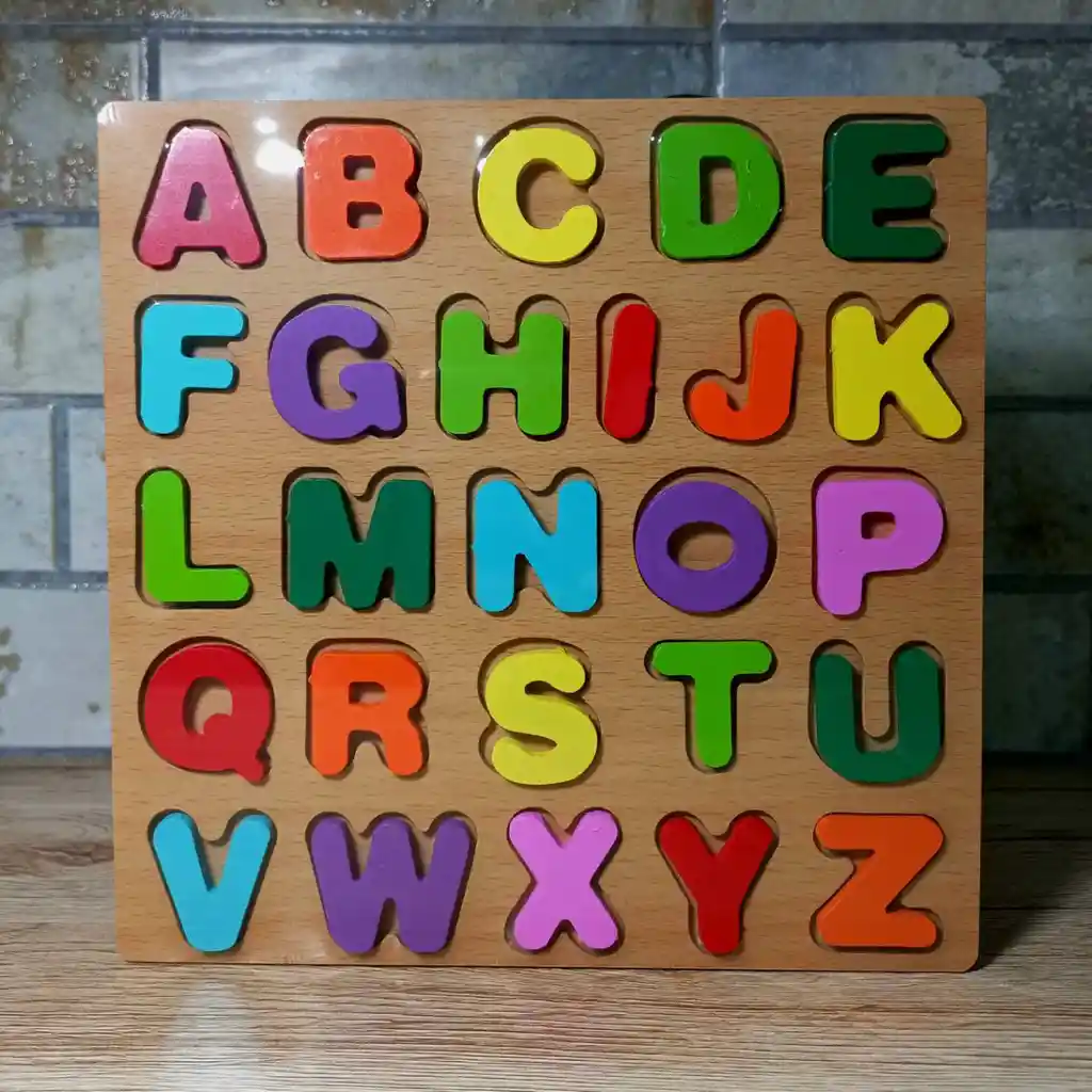 Didáctico Abecedario En Mayúscula De Madera