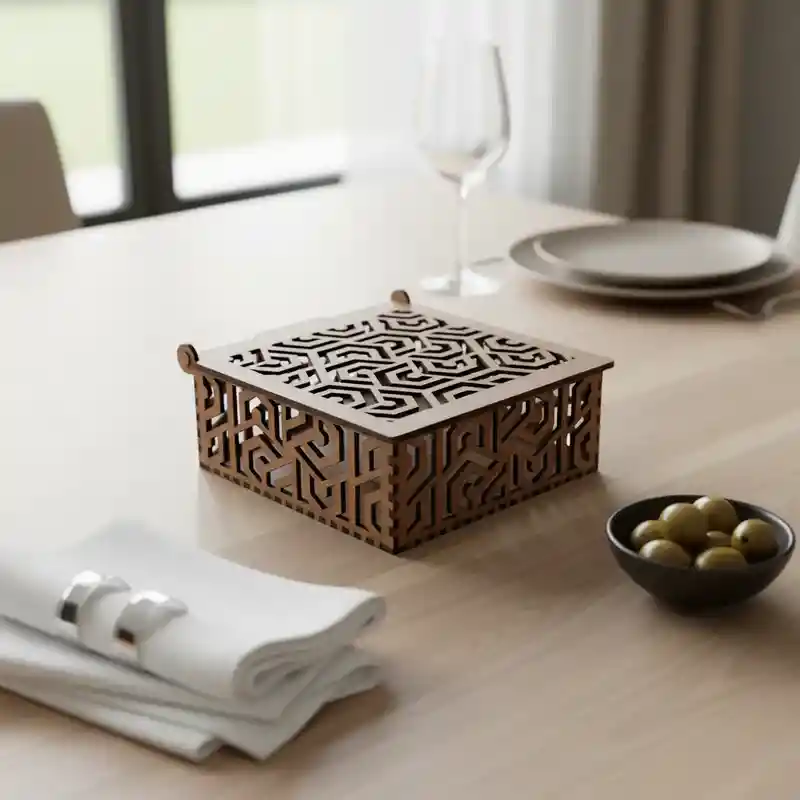 Servilletero De Madera Oscura (cs)