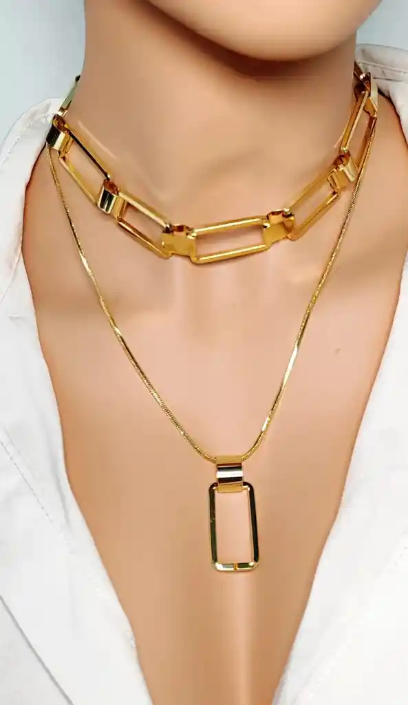 Collar Vintage Doble Cadena Eslabones