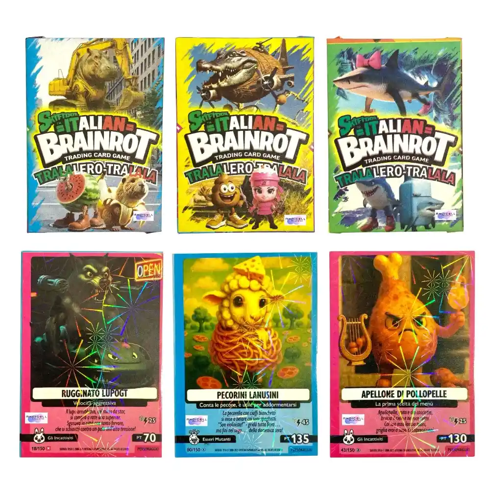 150 Cartas Italian Brainrot Tralalero Tralala Coleccionables