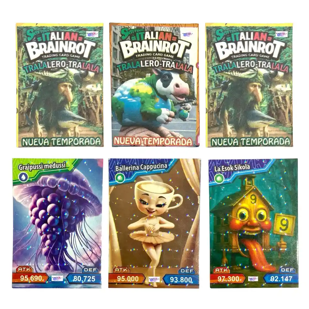 150 Cartas Italian Brainrot Tralalero Tralala Nueva Temporada Coleccionables