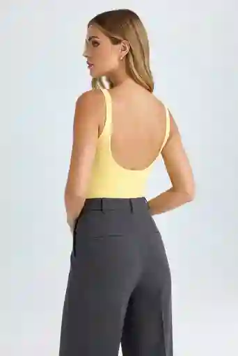 Body Escote Talla S/m Amarillo