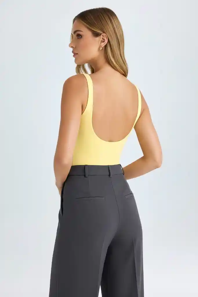 Body Escote Talla S/m Amarillo
