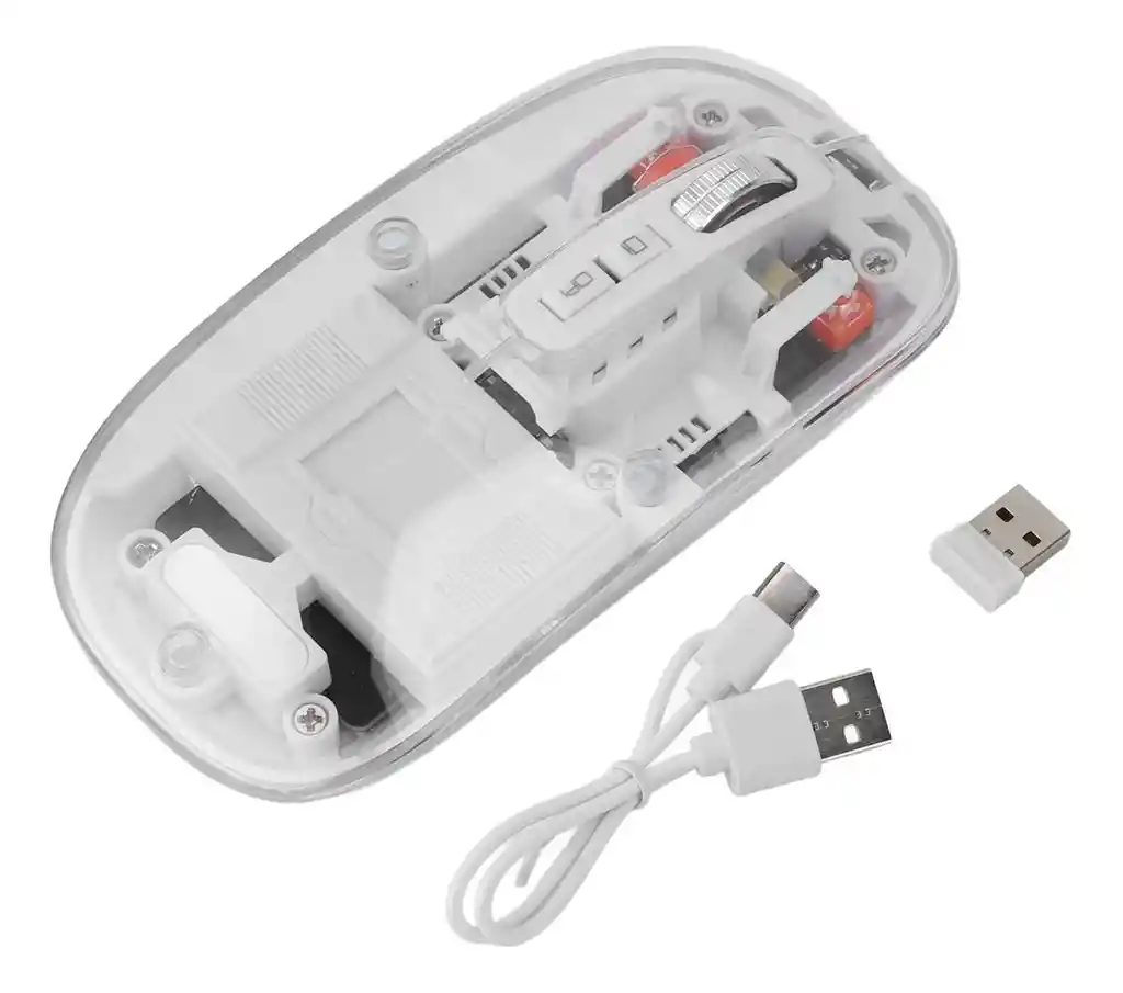 Mouse Inalámbrico Blanco Con Transparencia