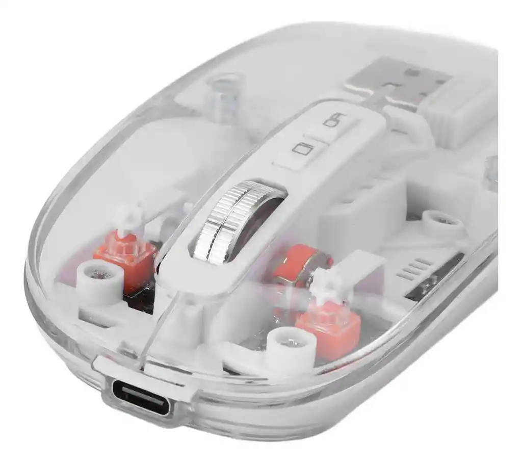 Mouse Inalámbrico Blanco Con Transparencia