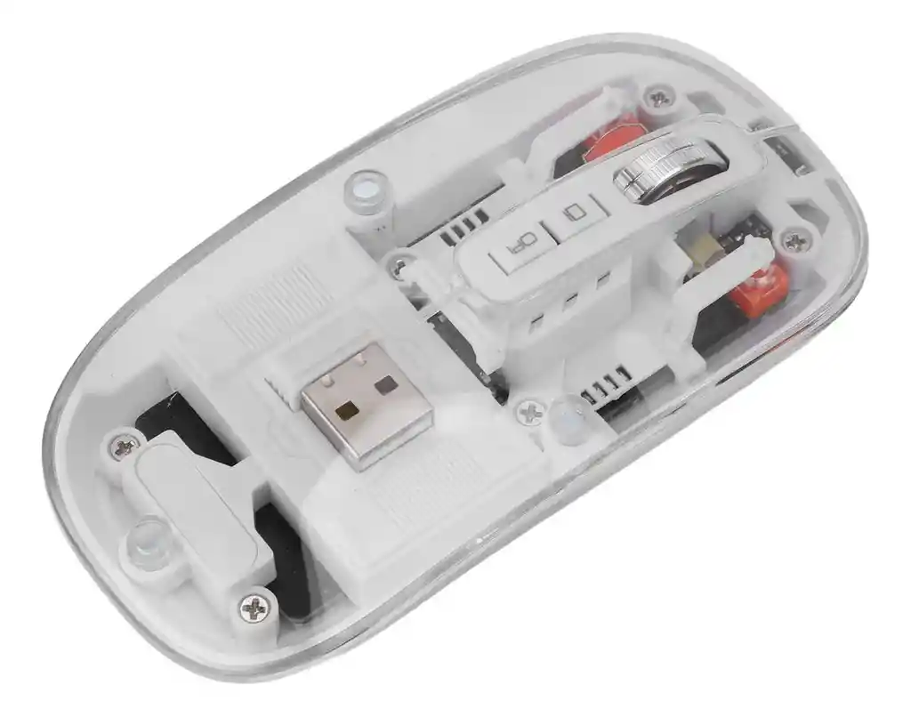 Mouse Inalámbrico Blanco Con Transparencia