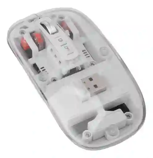 Mouse Inalámbrico Blanco Con Transparencia