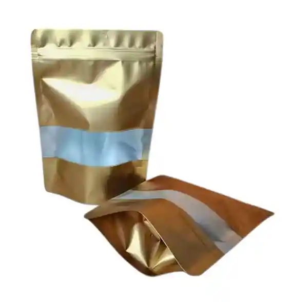 Bolsas Doypack 14x20 Cms Doradas Con Cierre X 10 Unds, Doypack 14x20 Cms Con Zipper