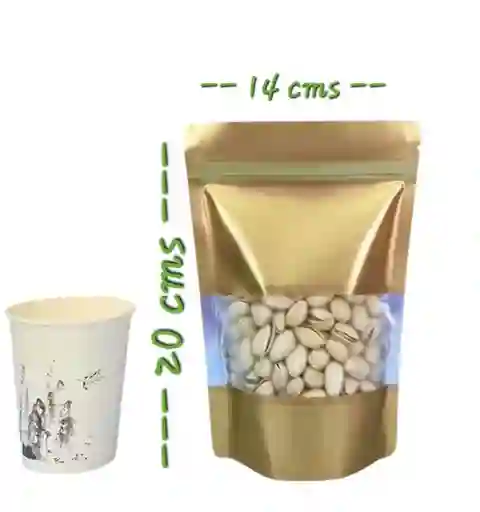 Bolsas 14x20 Cms Doradas Con Cierre X 10 Unds, Bolsas Doypack 14x20 Cms Con Zipper