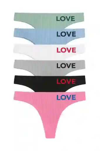 Dos Panty Hilo Algodon Surtidos Talla Unica