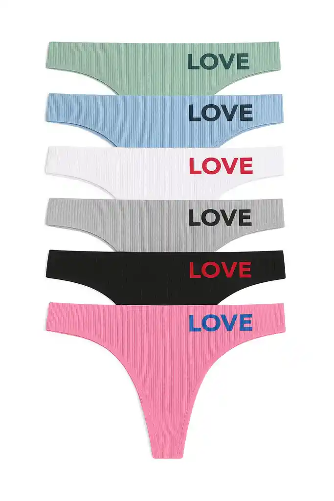 Dos Panty Hilo Algodon Surtidos Talla Unica