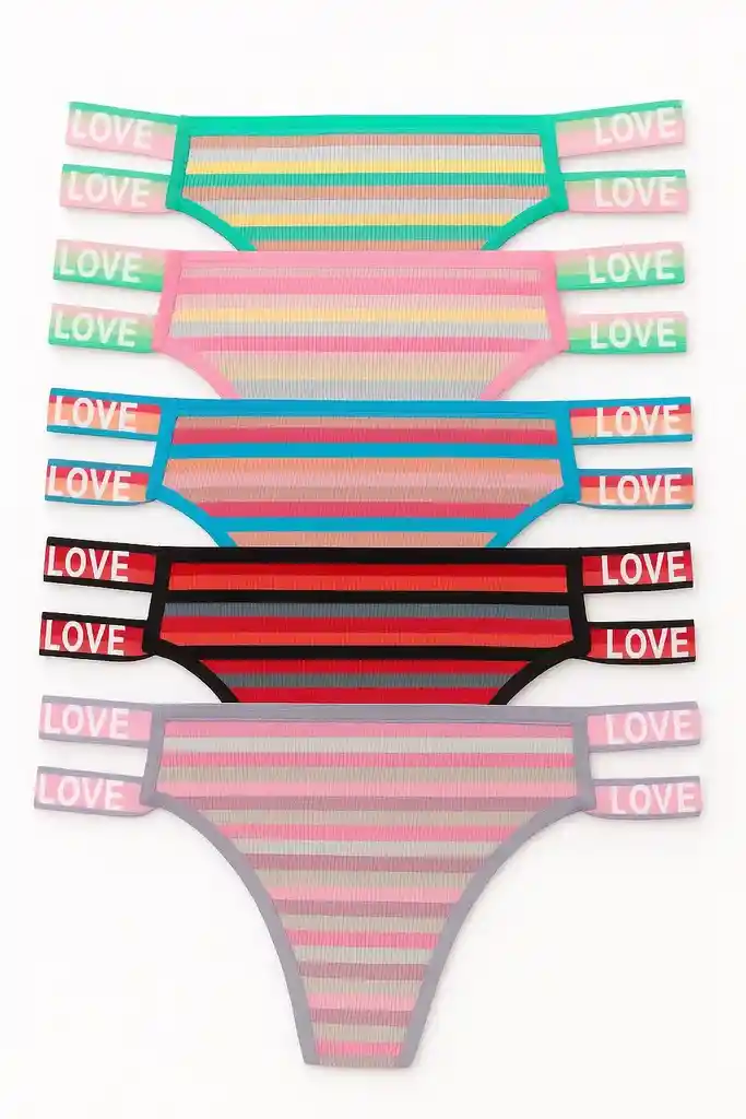 Dos Panty Hilo Algodon Surtidos Talla M