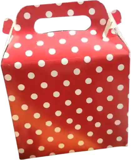 Caja Picnic De Cartón, Color Rojo Bolitas, Para Regalo - 14.5 X 14.5 X 7.5