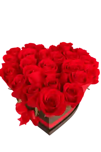 Flores Rosas X24 Caja Corazón
