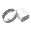 Cargador 25w Usb Tipo C Lightning Para Iphone 14 Pro Max Carga Rapida Blanco