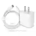 Cargador 25w Usb Tipo C Lightning Para Iphone 14 Pro Max Carga Rapida Blanco