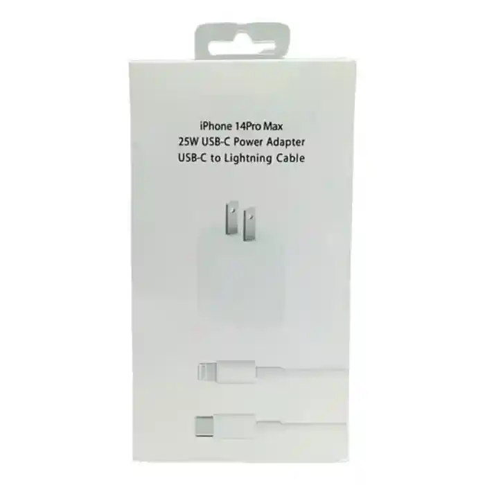 Cargador 25w Usb Tipo C Lightning Para Iphone 14 Pro Max Carga Rapida Blanco