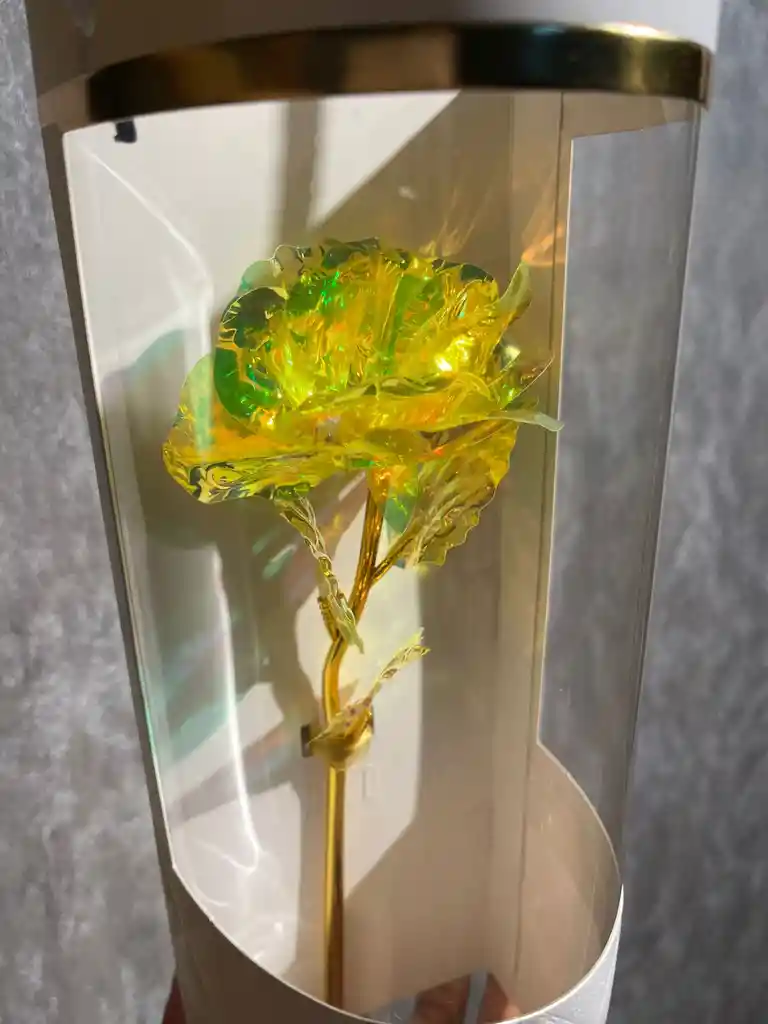 Rosa Amarilla Eterna Dorada En Estuche De Lujo – Flores Amarillas