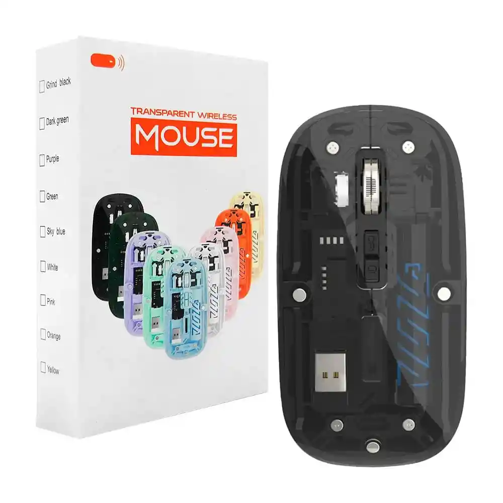 Mouse Inalámbrico Con Diseño Transparente G6 Y Receptor Bluetooth