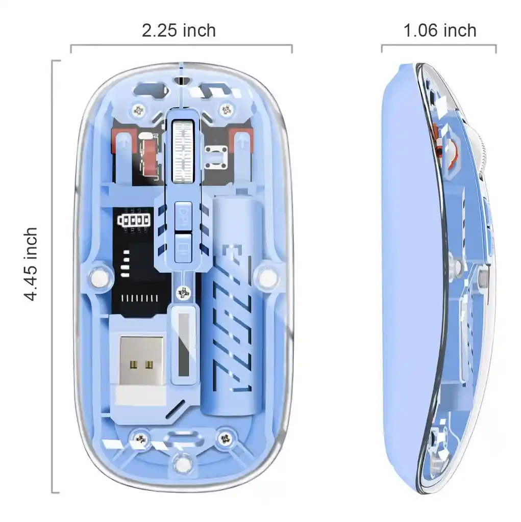 Mouse Inalámbrico Con Diseño Transparente G6 Y Receptor Bluetooth