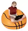 Sillón Inflable Puff Estilo Balón Futbol O Baloncesto