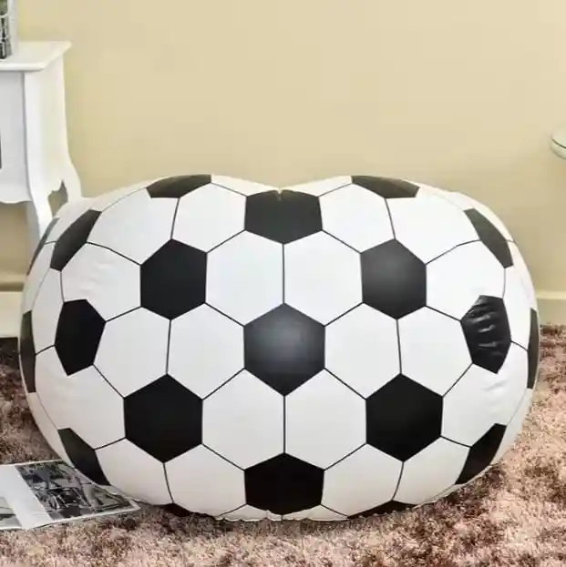 Sillón Inflable Puff Estilo Balón Futbol O Baloncesto