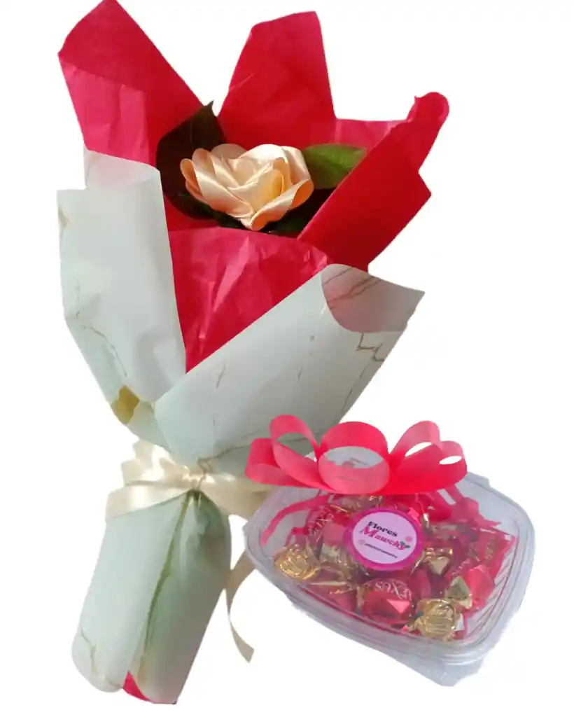 Rosa Amarilla Amatista Con Chocolates