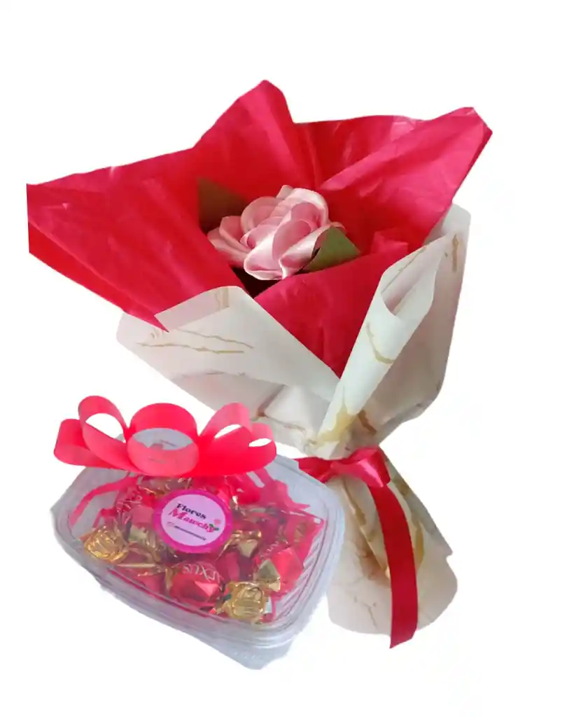 Rosa Solitaria Con Chocolates
