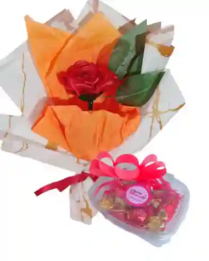 Rosa Roja Con Chocolates