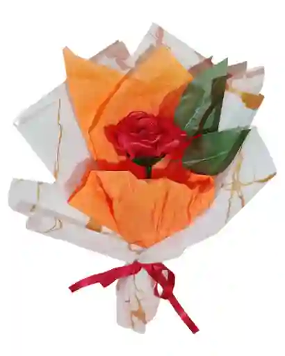 Rosa Roja Solitaria Amor Eterno
