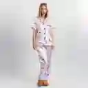 Pijama Tres Pieza Satinada De Oso, Talla S