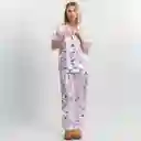 Pijama Tres Pieza Satinada De Oso, Talla M