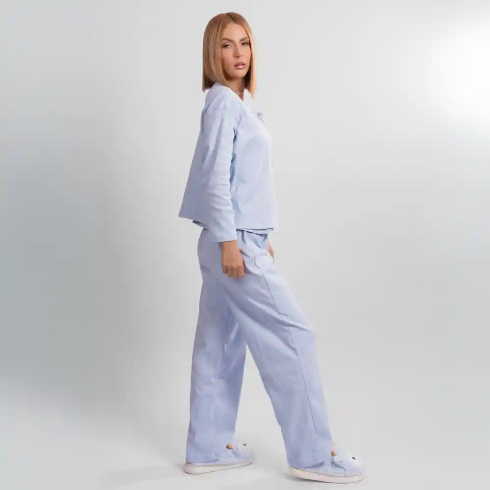 Pijama Tres Pieza Velvet- Talla M Azul
