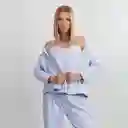 Pijama Tres Pieza Velvet- Talla M Azul