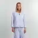 Pijama Tres Pieza Velvet- Talla M Azul