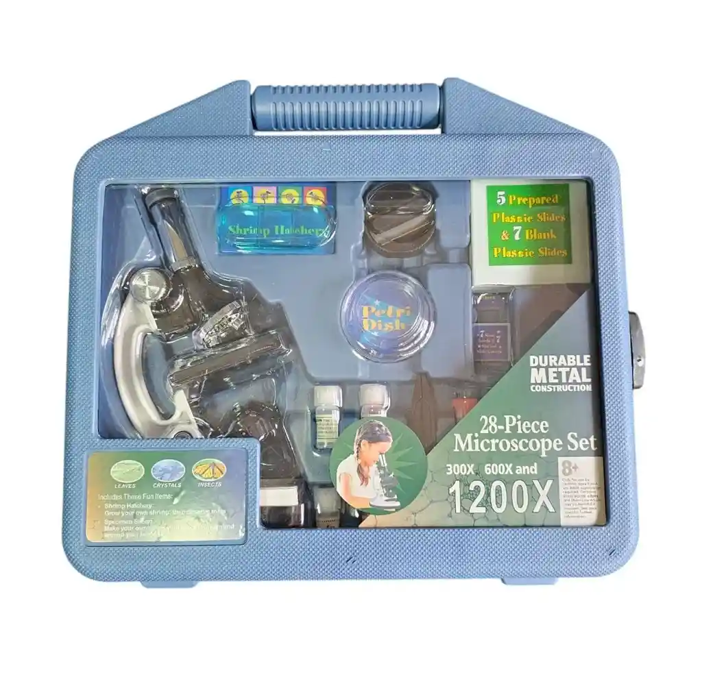 Microscopio Monocular Niños Didactico Kit 28 Piezas
