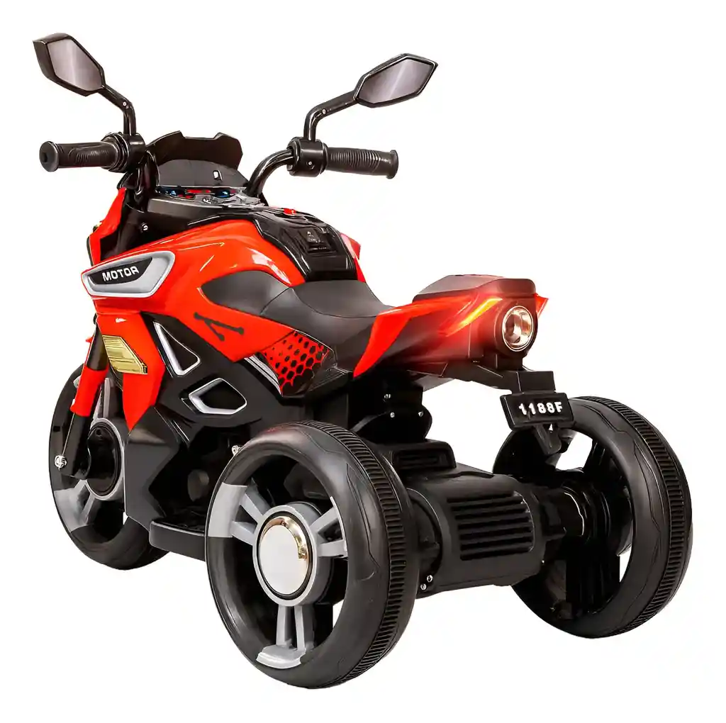 Moto Eléctrica Deportiva 6v Sonidos Y Luces Rojo Niños