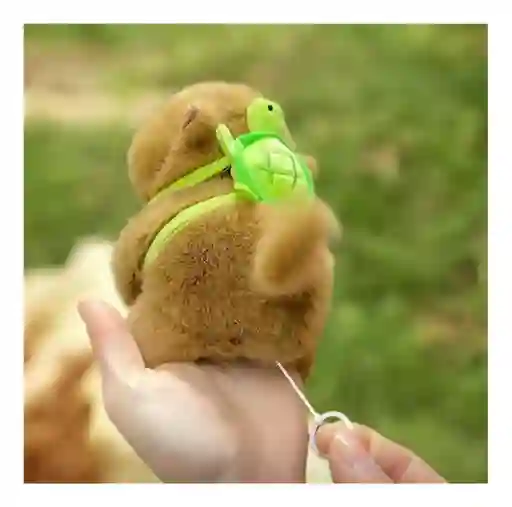 Pulsera De Peluche Capibara Con Mochila Tortuga Movimiento De Colita