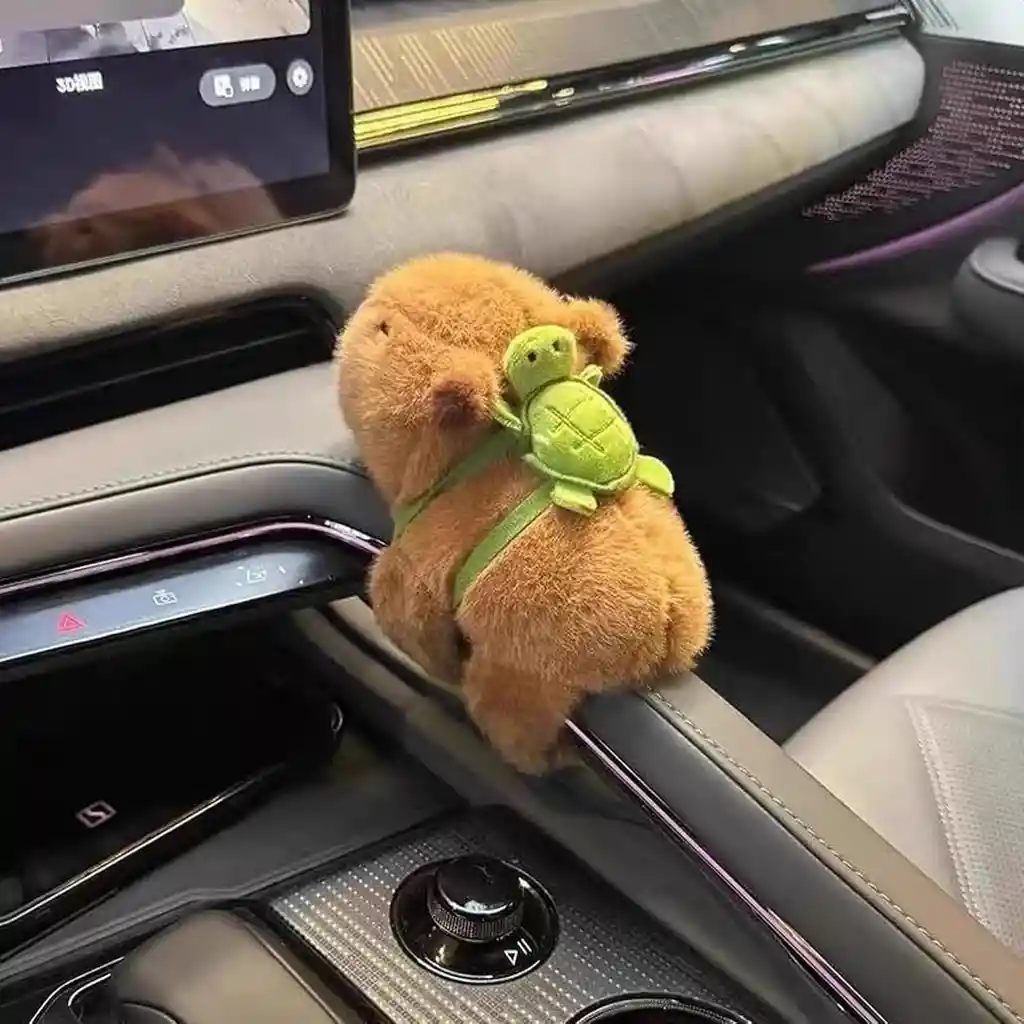 Pulsera De Peluche Capibara Con Mochila Tortuga Movimiento De Colita