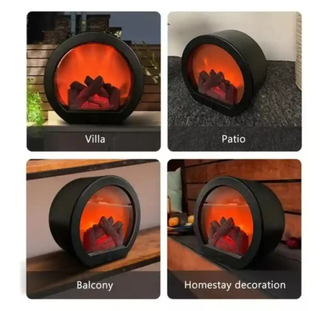 Simulacion De Chimenea Lampara De Leña