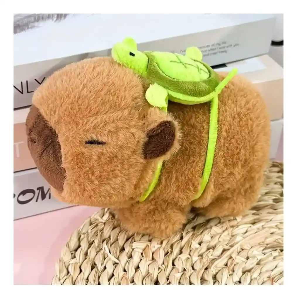 Pulsera De Peluche Capibara Con Mochila Tortuga Movimiento De Colita
