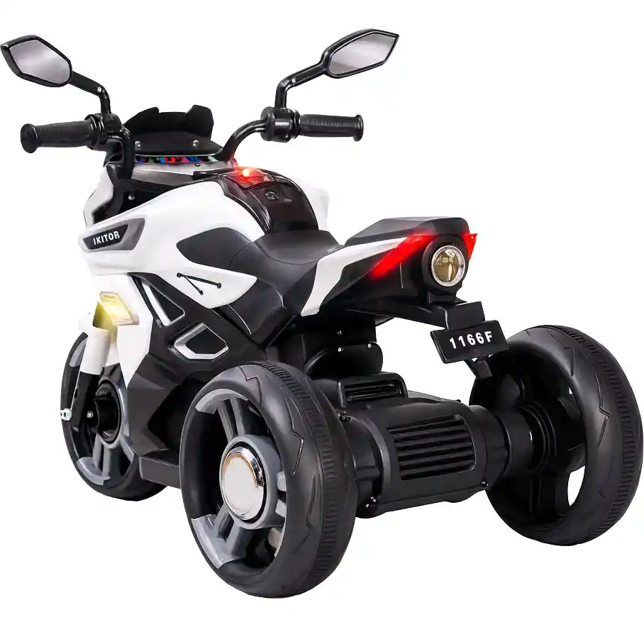 Moto Eléctrica Deportiva 6v Sonidos Y Luces Blanca Niños