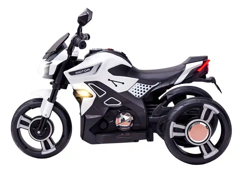 Moto Eléctrica Deportiva 6v Sonidos Y Luces Blanca Niños