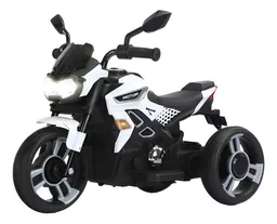Moto Eléctrica Deportiva 6v Sonidos Y Luces Blanca Niños