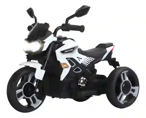 Moto Eléctrica Deportiva 6v Sonidos Y Luces Blanca Niños
