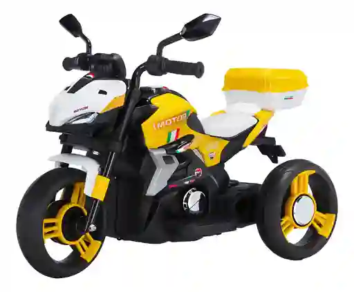 Moto Eléctrica Aventura 6v Sonidos Y Luces Amarilla Niños
