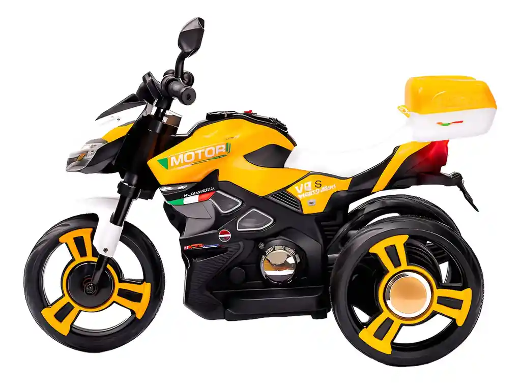 Moto Eléctrica Aventura 6v Sonidos Y Luces Amarilla Niños