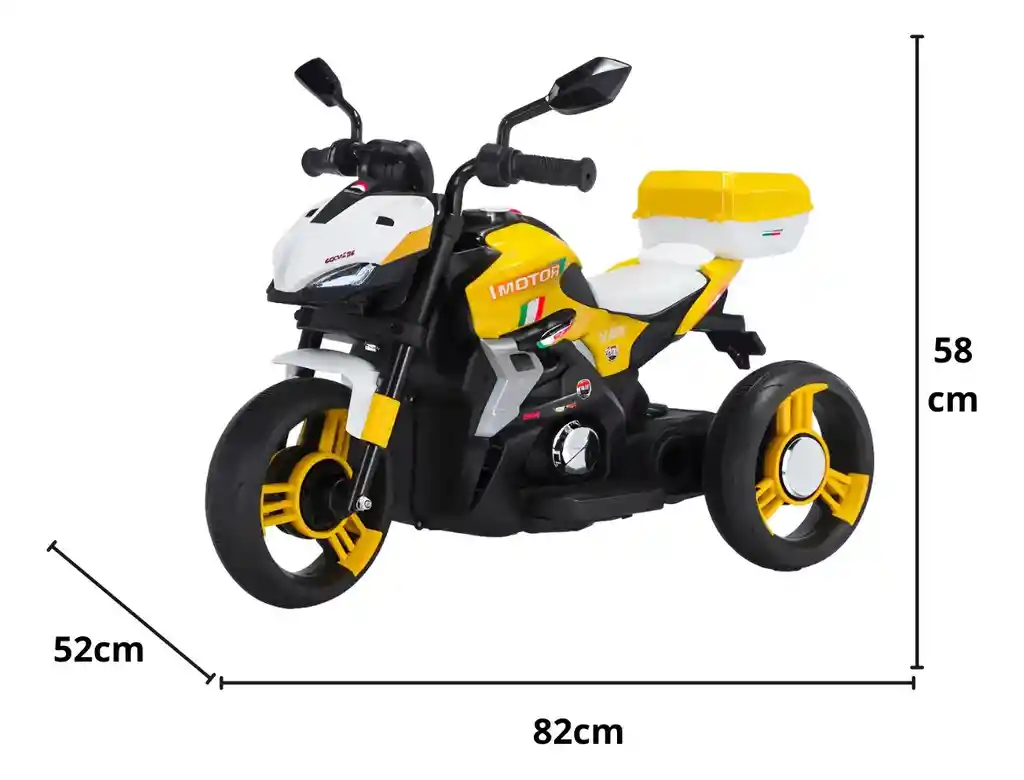 Moto Eléctrica Aventura 6v Sonidos Y Luces Amarilla Niños