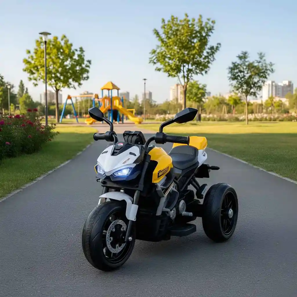 Moto Eléctrica Aventura 6v Sonidos Y Luces Amarilla Niños