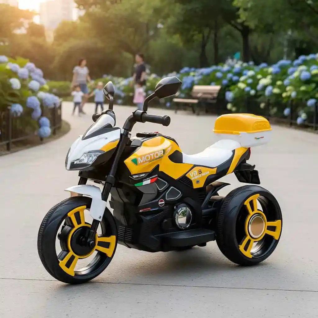 Moto Eléctrica Aventura 6v Sonidos Y Luces Amarilla Niños